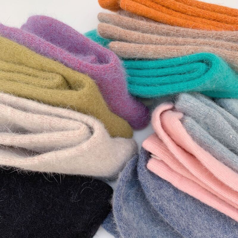 New Rabbit Wool Socks Women's Thickened Winter Warm Solid Color All-Match Mid-Cylinder Piled Women's Socks New Rabbit Wool Socks Women's Thickened Winter Warm Solid Color All-Match Mid-Cylinder Piled Women's Socks