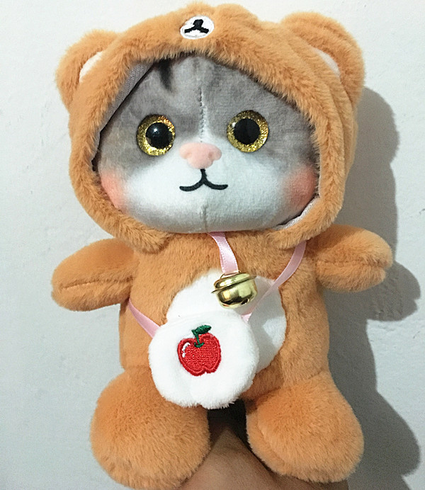 Lindo transformación gato de peluche de juguete campana gato muñeca niños comodidad muñeca de trapo muñeca regalo de cumpleaños al por mayor