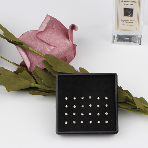 European and American Personality Nose Studs 24/40 Pieces Boxed Stainless Steel Piercing Accessories Nose Jewelry Set 2mm Mini Nose Studs