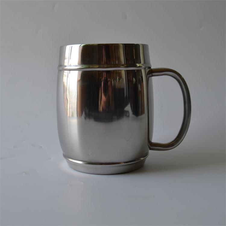 镀铜鼓形杯 桶型镀铜啤酒杯 不锈钢镀铜咖啡杯  不锈钢杯子