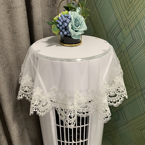 Manufacturer's dropshipping lace fabric round table air conditioner dustproof cloth vertical cylindrical cabinet cover towel simple and modern