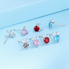 Cute small design advanced Christmas earrings, silver 925 sample, high-quality style, light luxury style