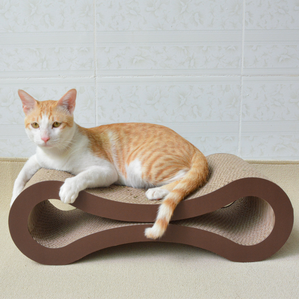 Papel corrugado para mascotas Tablero de agarre de gato de 8 caracteres Tablero de agarre de gato de papel corrugado Tablero de agarre de gato de 8 caracteres Garra de pulido de gato Venta caliente transfronteriza