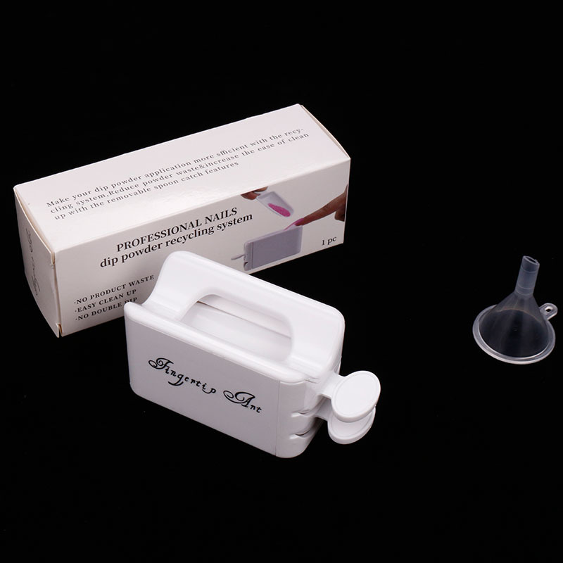 Herramientas de uñas de Arte de uñas de doble capa francés caja de polvo portátil de infiltración contenedor de polvo caja de reciclaje de polvo caja de almacenamiento en stock
