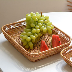 Korean Japanese-style tableware autumn vine woven tea table desk dry fruit snack plate storage photography prop picnic fruit basket