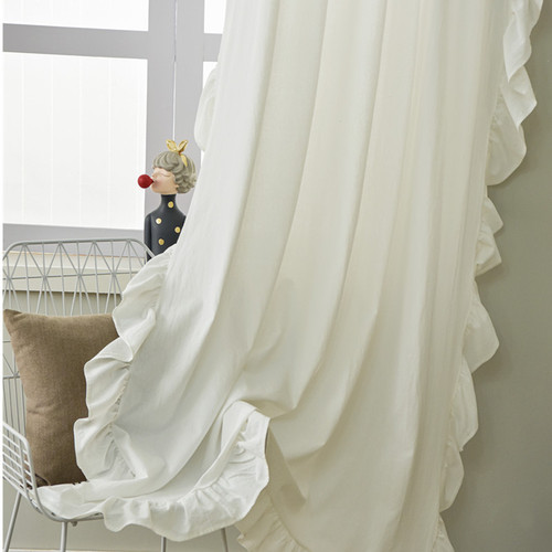 Le Xuanxiu's Bestselling Nordic-Style Minimalist INS-Design Pleated Ruffled Semi-Sheer Finished Curtain—Perfect for Bedroom Drapes