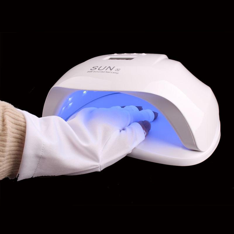 Guantes a prueba de rayos UV para el salón de uñas Lámpara para hornear UV aislamiento térmico protección solar antideslizantes transpirables fototerapia fuga de uñas guantes de dedo
