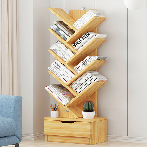 Yijiada bookshelf multi-layer simple small bookcase floor-standing tree-shaped creative storage rack student desktop modern storage rack