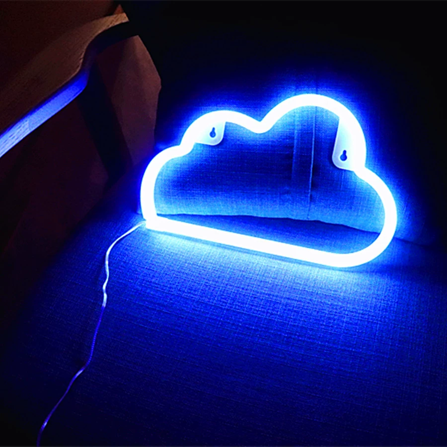 Светильник LED-формирования (SOKKA) Yun Duo облако, режимы RGB и теплый, неоновая подвесная деталь, 30×19×2.5 см
