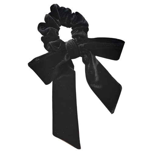 French velvet ribbon bow hair tie for autumn and winter, Korean INS vintage high elasticity hair tying headband