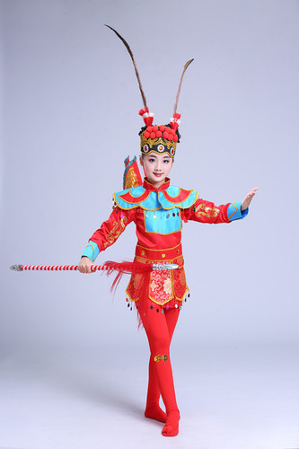 Children's opera dance costumes, including Xiaohongniang, Xiaohuadan, and Qiaohuadan, for dramatic performance, traditional Chinese opera attire.