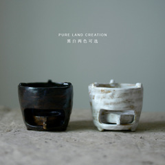 Handmade rough pottery heating stove, Gongfu tea ceremony accessories, candle tea warming stove, Japanese retro ceramic insulation stove