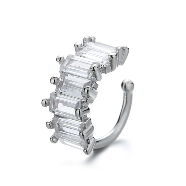 Shirishi double -layer ear clip no ear pierced square block flash…