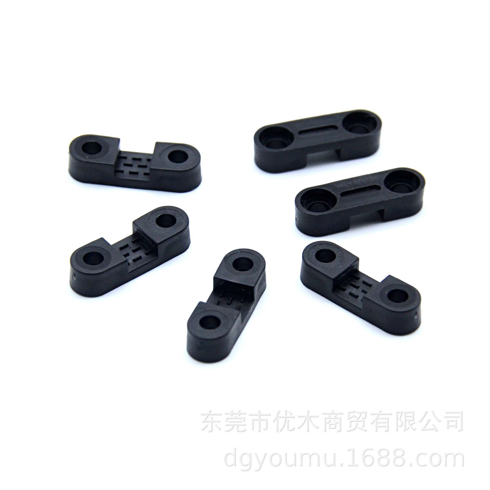 厂家直销孔距15mm凹面圆角压线板 一字型塑料环保电缆固定扣 线夹