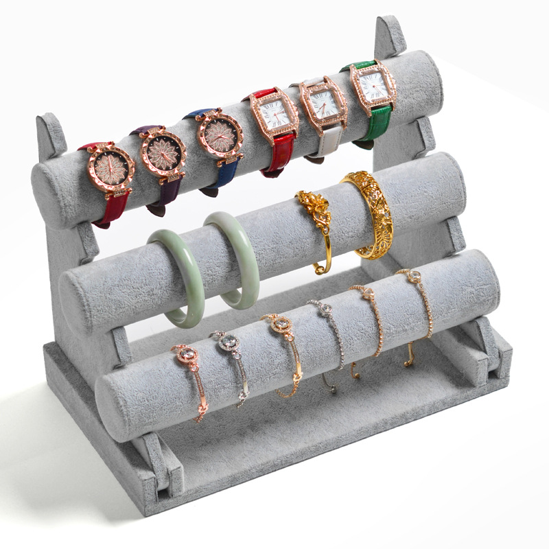 绒布首饰展示架三层·手链手表·手镯展示架珠宝收纳饰品子首饰盒
