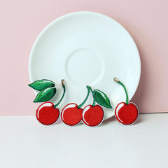 櫻桃水果刺繡布貼補丁小洞遮擋DIY裝飾書包手機殼配飾3個形態自粘