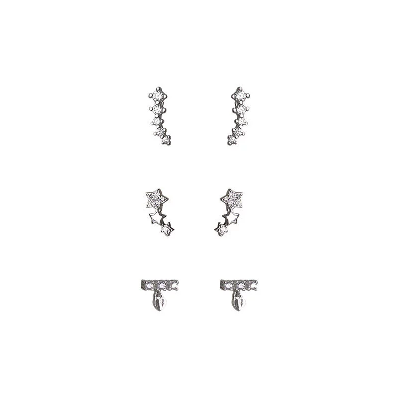 乾佳 Small sophisticated earrings, silver 925 sample, simple and elegant design