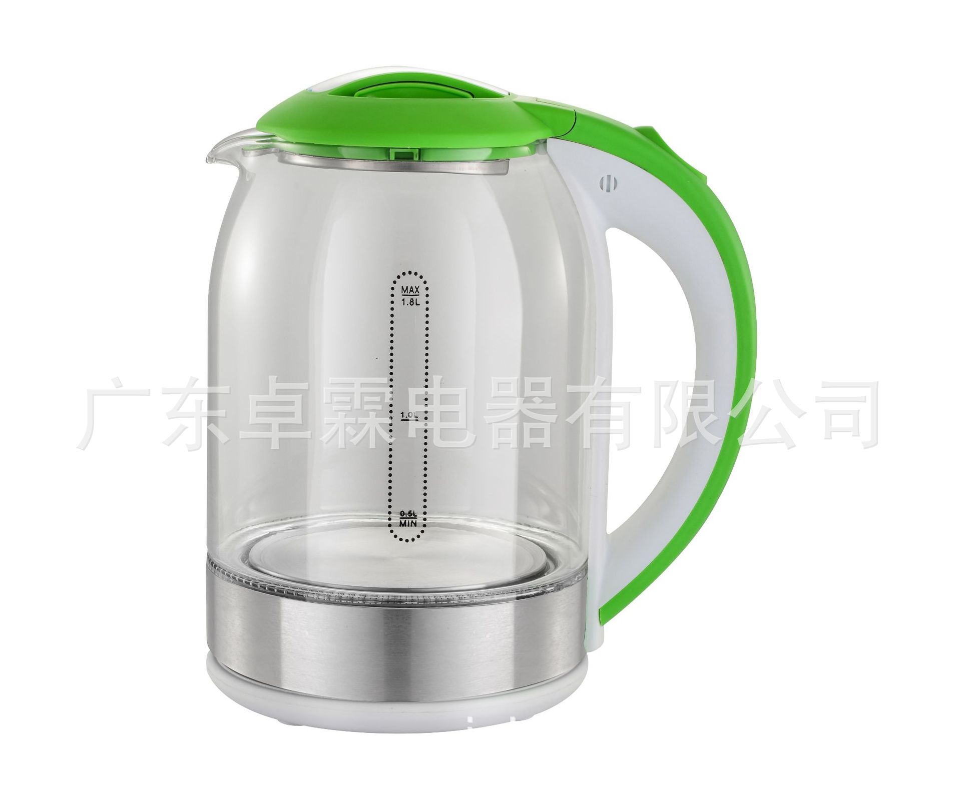 수출 대외 무역 주방 가정용 1.8L 유리 전기 주전자 LED 시각적 유리 차 주전자 318X