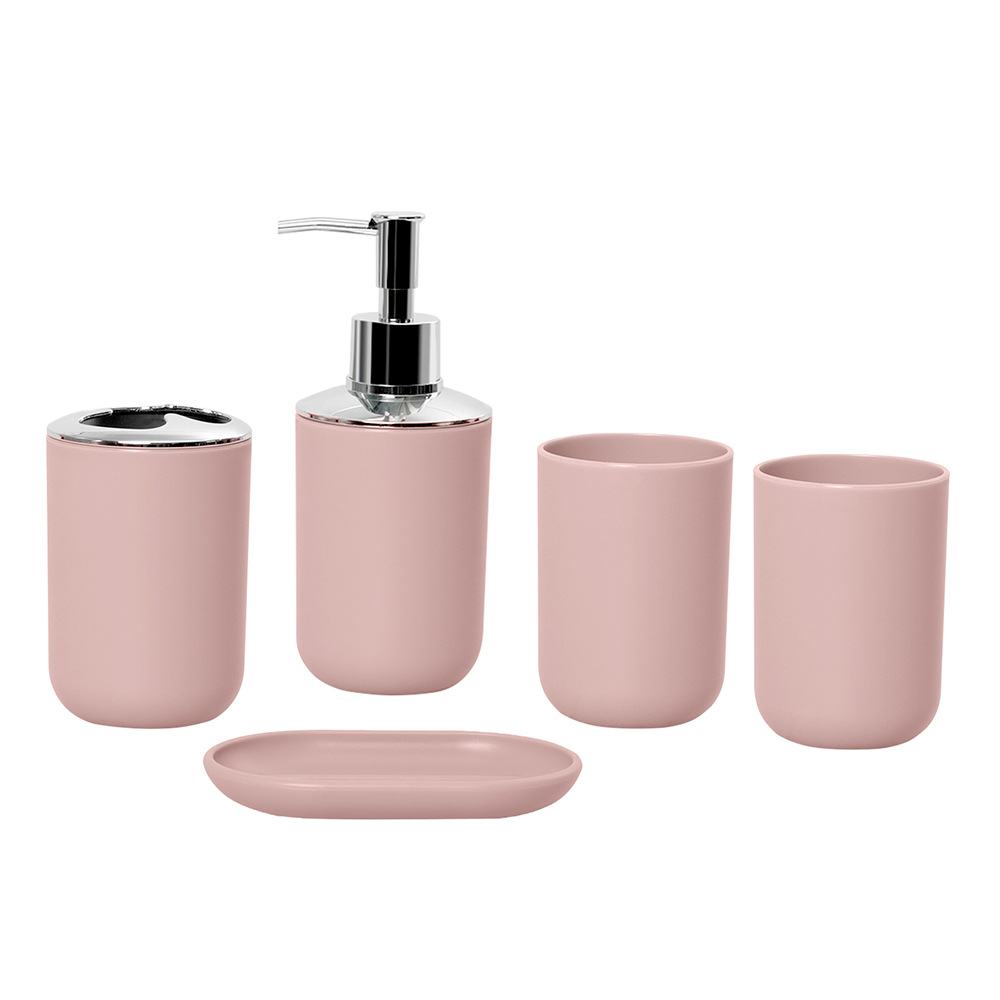 Traje de lavado de baño de color sólido simple taza de lavado de viaje de baño conjunto de cinco piezas doble lavado en casa conjunto de cinco piezas