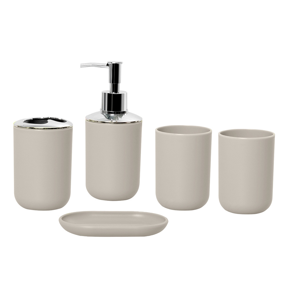 Traje de lavado de baño de color sólido simple taza de lavado de viaje de baño conjunto de cinco piezas doble lavado en casa conjunto de cinco piezas