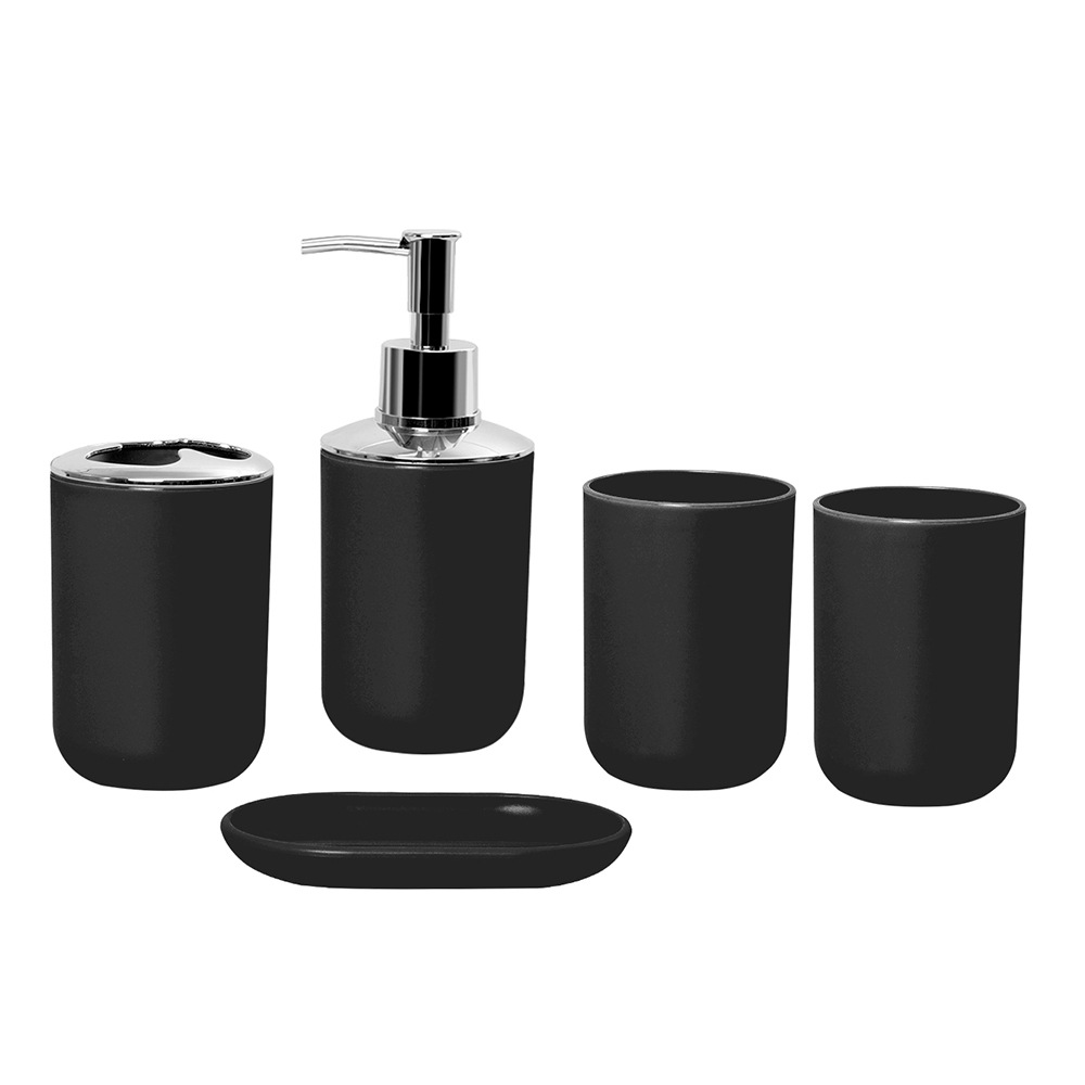 Traje de lavado de baño de color sólido simple taza de lavado de viaje de baño conjunto de cinco piezas doble lavado en casa conjunto de cinco piezas