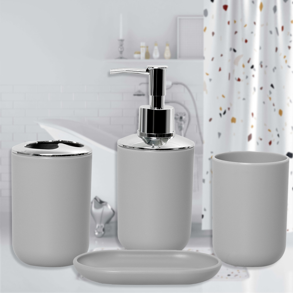 Simple de color sólido traje de baño de lavado de baño taza de lavado de viaje conjunto de cuatro piezas doble lavado casero Conjunto de 4 piezas