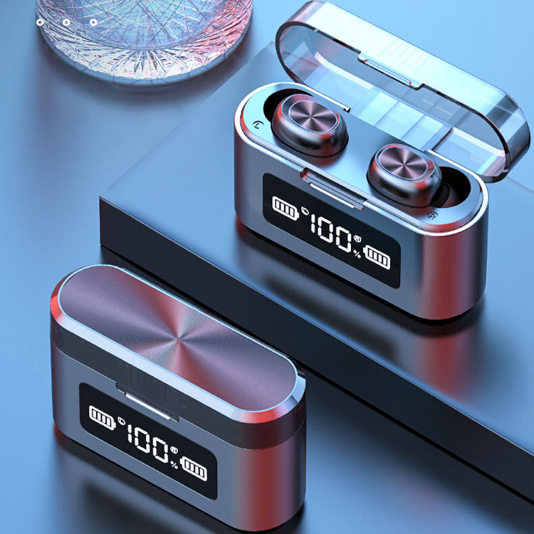 New Private Model Bluetooth Headset USB Charging Compartment Digital Display Noise Reduction Stereo Wireless Headset 279 Factory Direct Sale