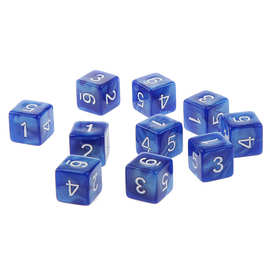 D6 龙与地下城(D&D)6面数字万智牌道具骰子16MM数字1-6骰子珍珠蓝