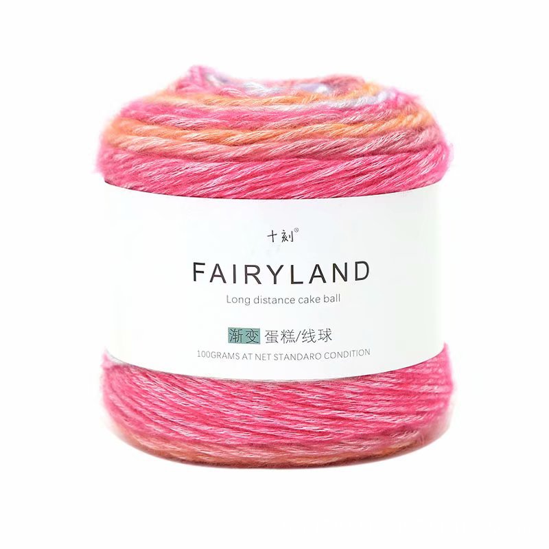 Hilo de pastel sección degradada hilo de lana teñido lana de color crochet lana gruesa bufanda tejida a mano chal