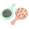 Korean cartoon portable cortex makeup mirror Creative round hand hook -up mirror carrying makeup mirror PU cortex mirror