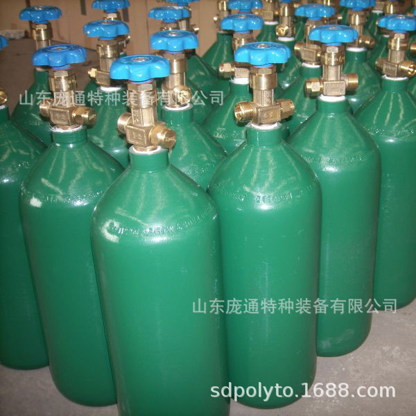 .焊具用  4L 直径140 无缝 氧气瓶 CGA540阀门 氧焊用 邮政绿