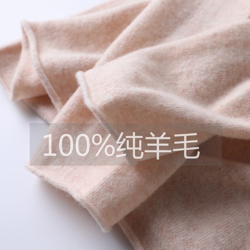 Autumn and Winter New High-Neck 100% Wool Pullover Slim-Fit Knitwear Fine Wool Stacked Long-Sleeve Cashmere Base Sweater