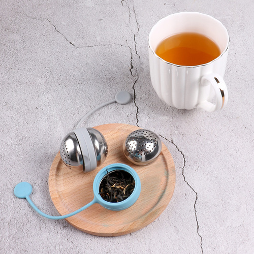 Stainless Steel Tea Strainer Tea Making Tool Silicone Ball Tea Partition Creative DIY Tea Set Tea Strainer Life Seasoning Ball