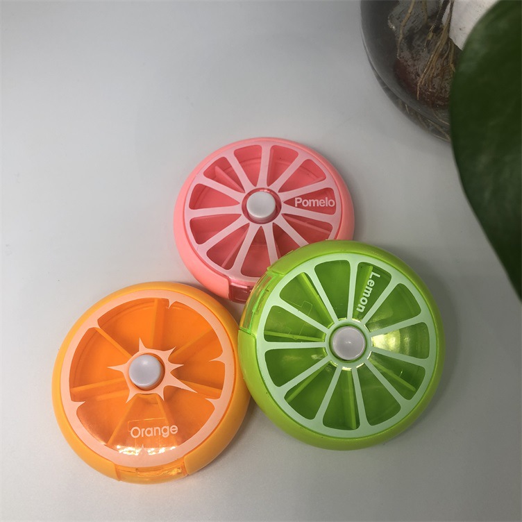 水果型便携迷你小药盒 药丸盒密封收纳盒 一周7格随身分装药盒