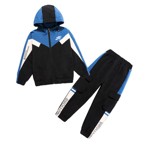 Children's Autumn Set 8 for Boys, 9 Sports Clothes, 10 Medium-Size Kids Autumn, 12 Korean Style Fashion Two-Piece Set for 15-Year-Olds