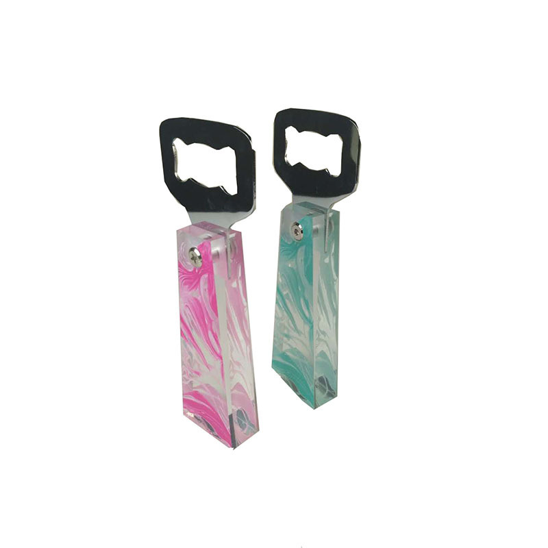 亚克力启瓶器开瓶器 acrylic Bottle Opener桌面方块纸镇促销赠品