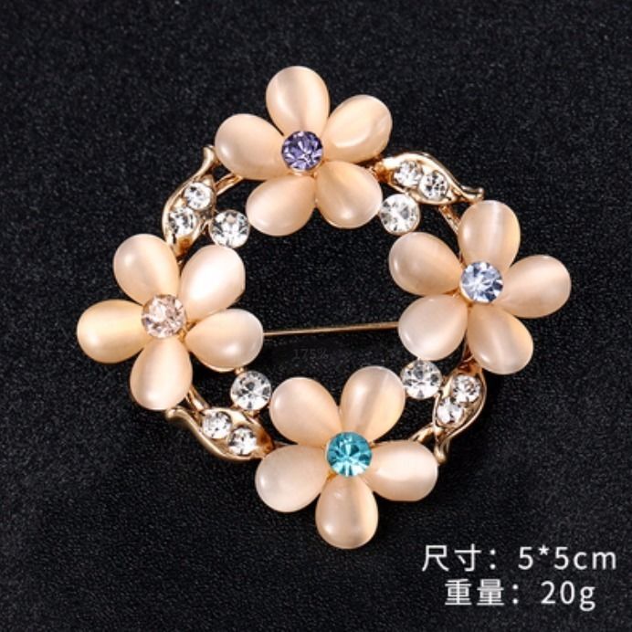 2024 nuevo día de la madre venta caliente broche de ópalo mujer con incrustaciones de diamantes de imitación broche accesorios de ropa joyería