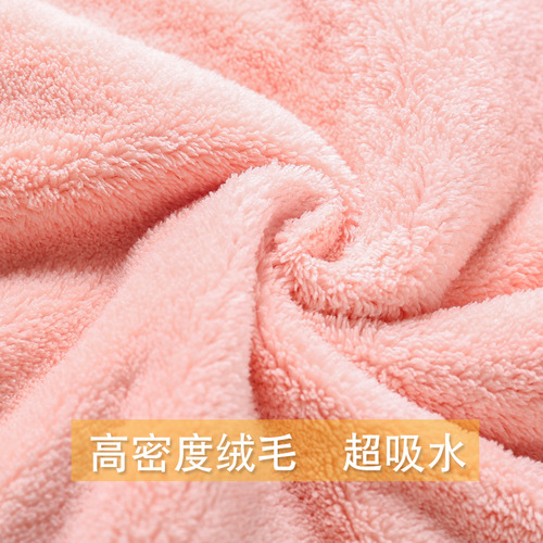 Double-layer coral velvet dry hair cap wholesale thickened quick-drying hair towel microfiber absorbent bow shower cap