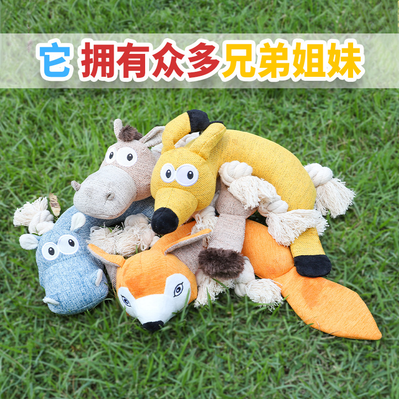 Gehui mascotas suministros perro animal peluche Labrador perro sonido tracción juguete resistente a la mordedura