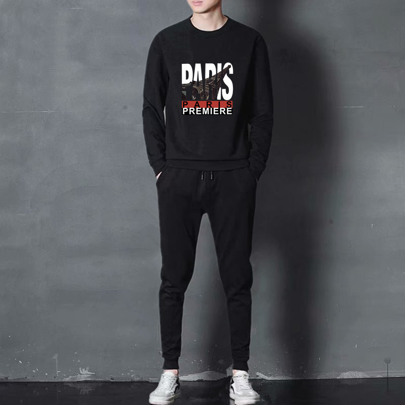 Traje casual delgado para hombre, estilo coreano, primavera y otoño, top de manga larga con estampado personalizado, nuevo estilo 2025