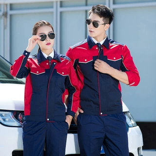 批发长袖工作服套装男加厚耐磨汽修劳保服机械建筑厂服工装定制