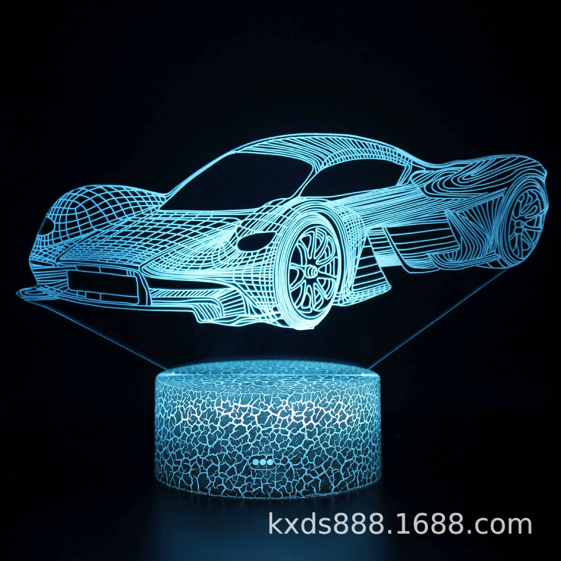Светодиодная ночная подушка для гонок 3D с проектором, пульт ДУ, акриловая пластина 4 мм, 16 цветов