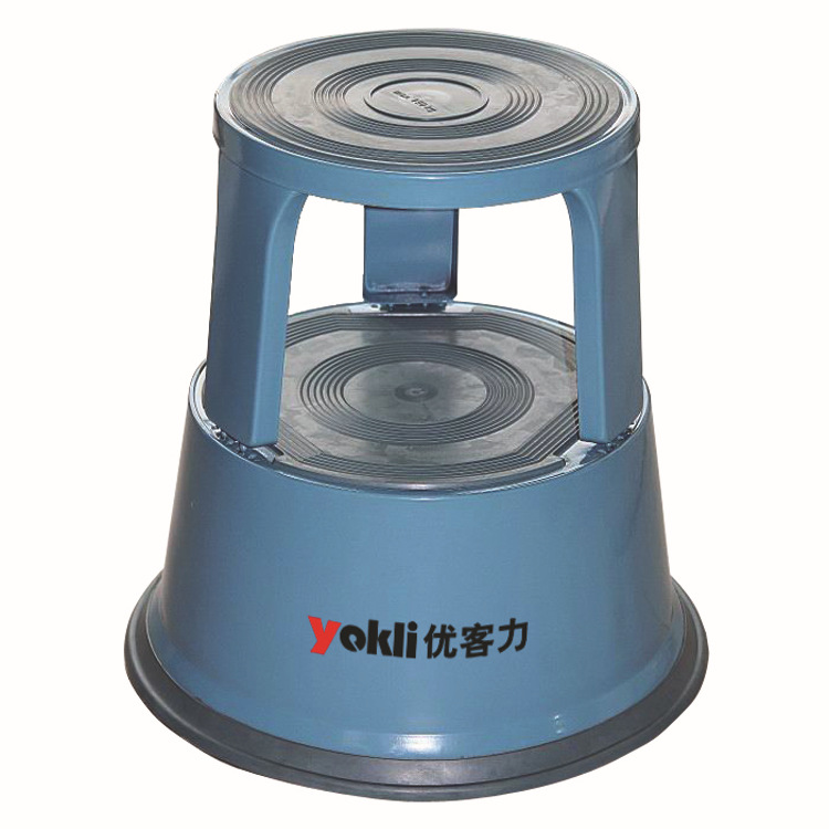 【一件代发】yokli优客力蓝灰红黑色钢制移动取货凳|补货凳|