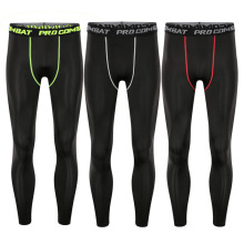 新款夏季跑步高弹力压缩运动打底裤男士 速干健身长裤篮球紧身裤