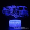 Train, fire tank, bus, LED colorful table lamp, touch creative night light, fire truck, 3D