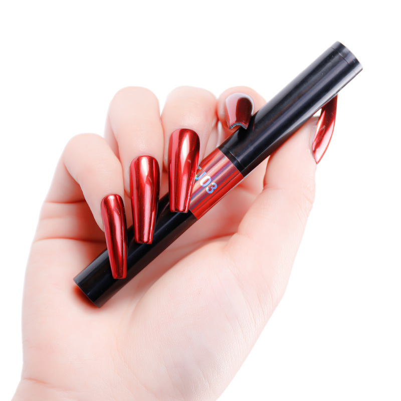 Finger Concubine Nail Art Series TJ12 Color Nail Art Mirror Polvo en polvo Lápiz de cojín de aire sin polvo volador Espejo de titanio Pluma de cojín de aire en polvo de hadas