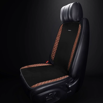 Multi-function pad winter seat universal car cushion - ancheng-graphene-seat-backrest-main-driver-dutch-velvet-style-black-brown-aj-velvet