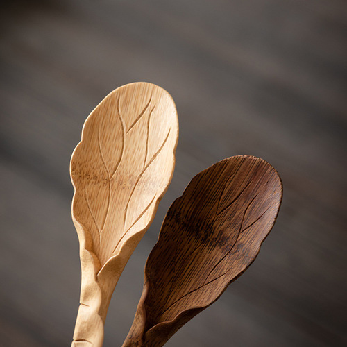 Hand-carved bamboo tea table, tea spoon, tea spoon, tea cup holder, tea ceremony accessories, factory direct sales