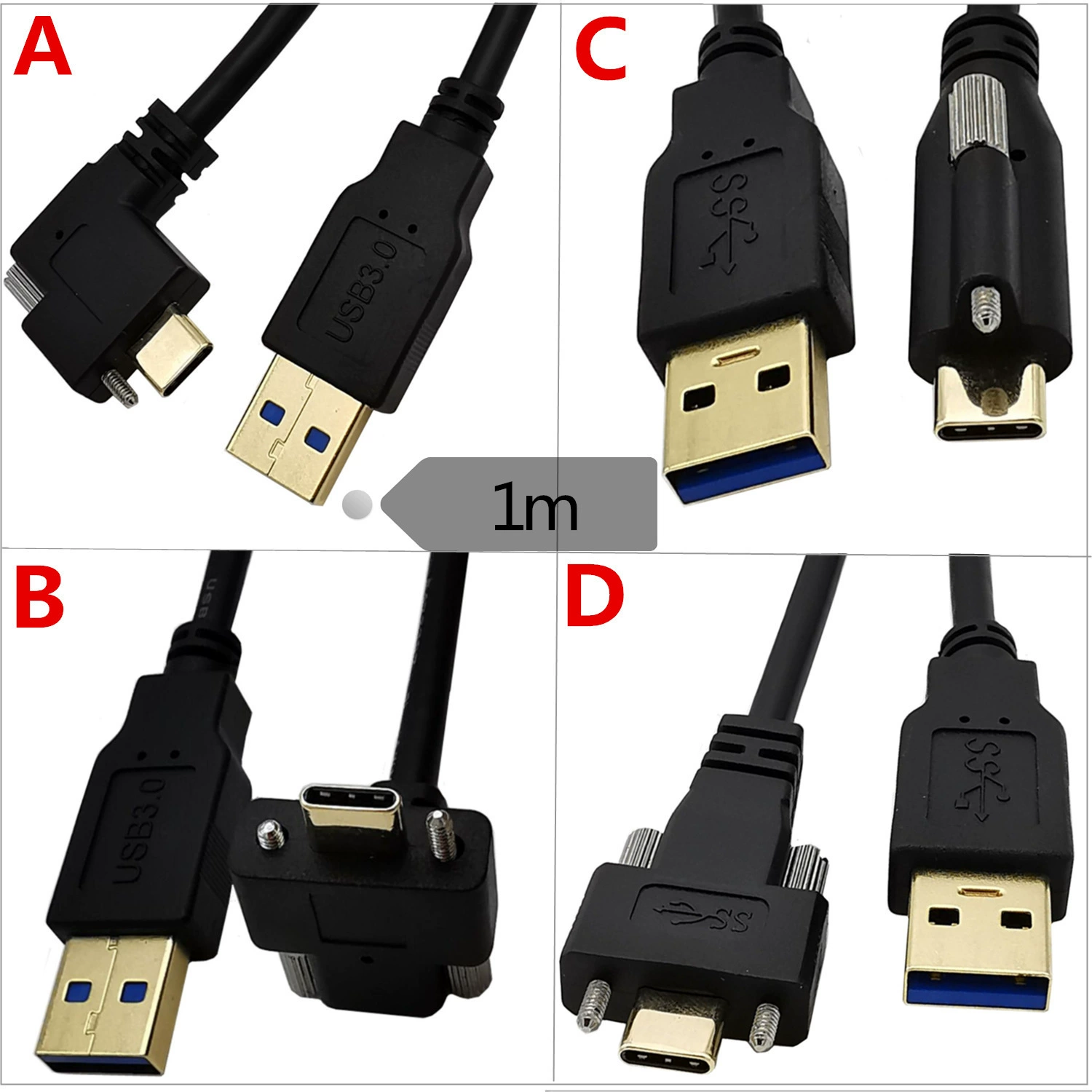 5GPBS скорость usb3.1type-c поворот USB3.0 мужской локоть с винтом промышленной панели блокировки камеры 1 м