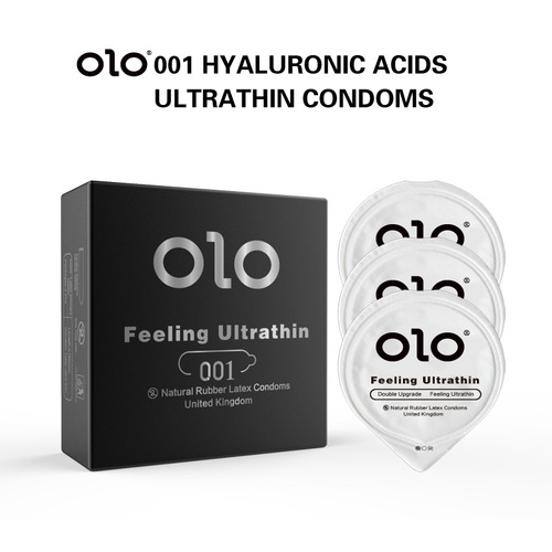 OLO English version hyaluronic acid condom ultra-thin 001 condom adult sex family planning supplies wholesale foreign trade